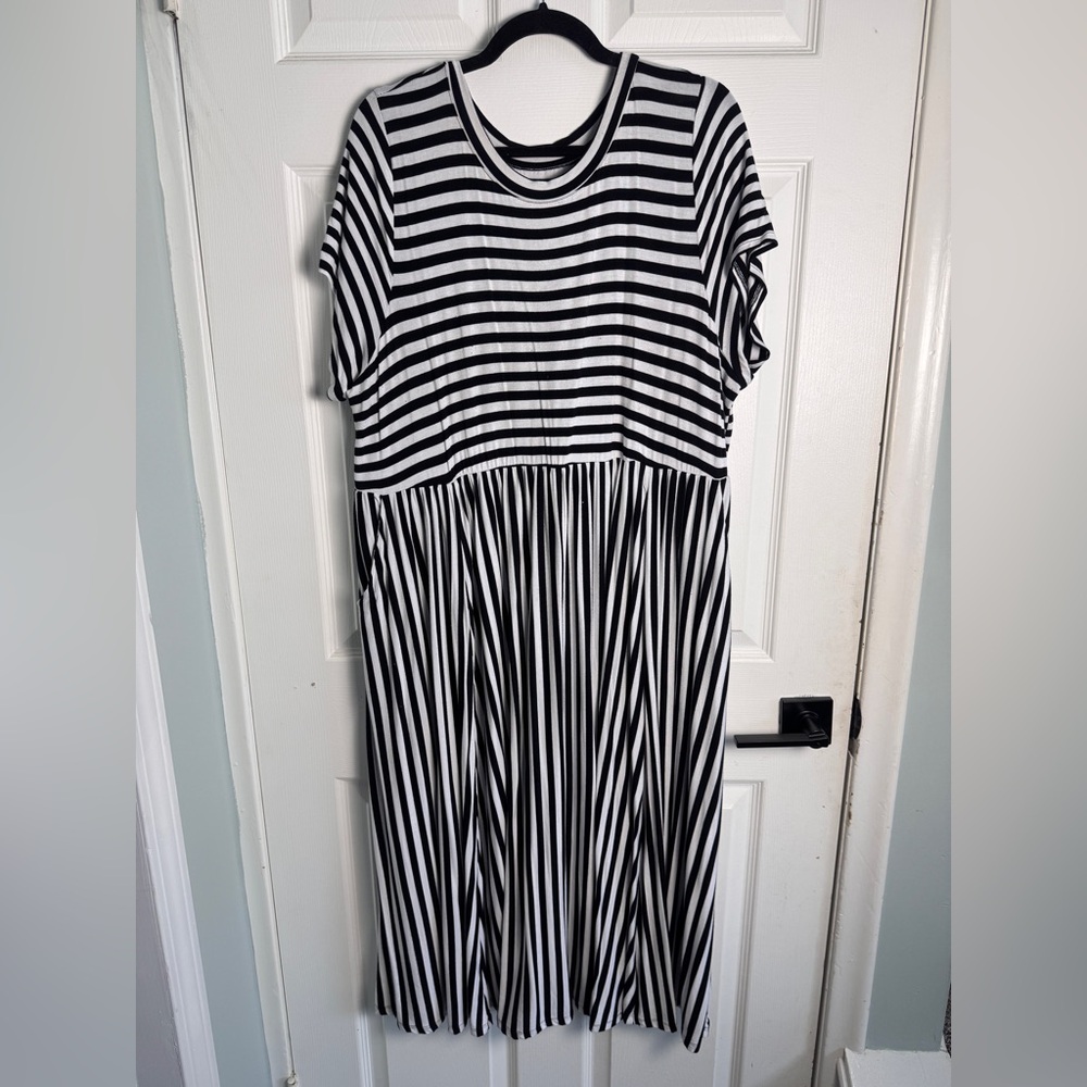 Torrid Black and White Striped Maxi Dress